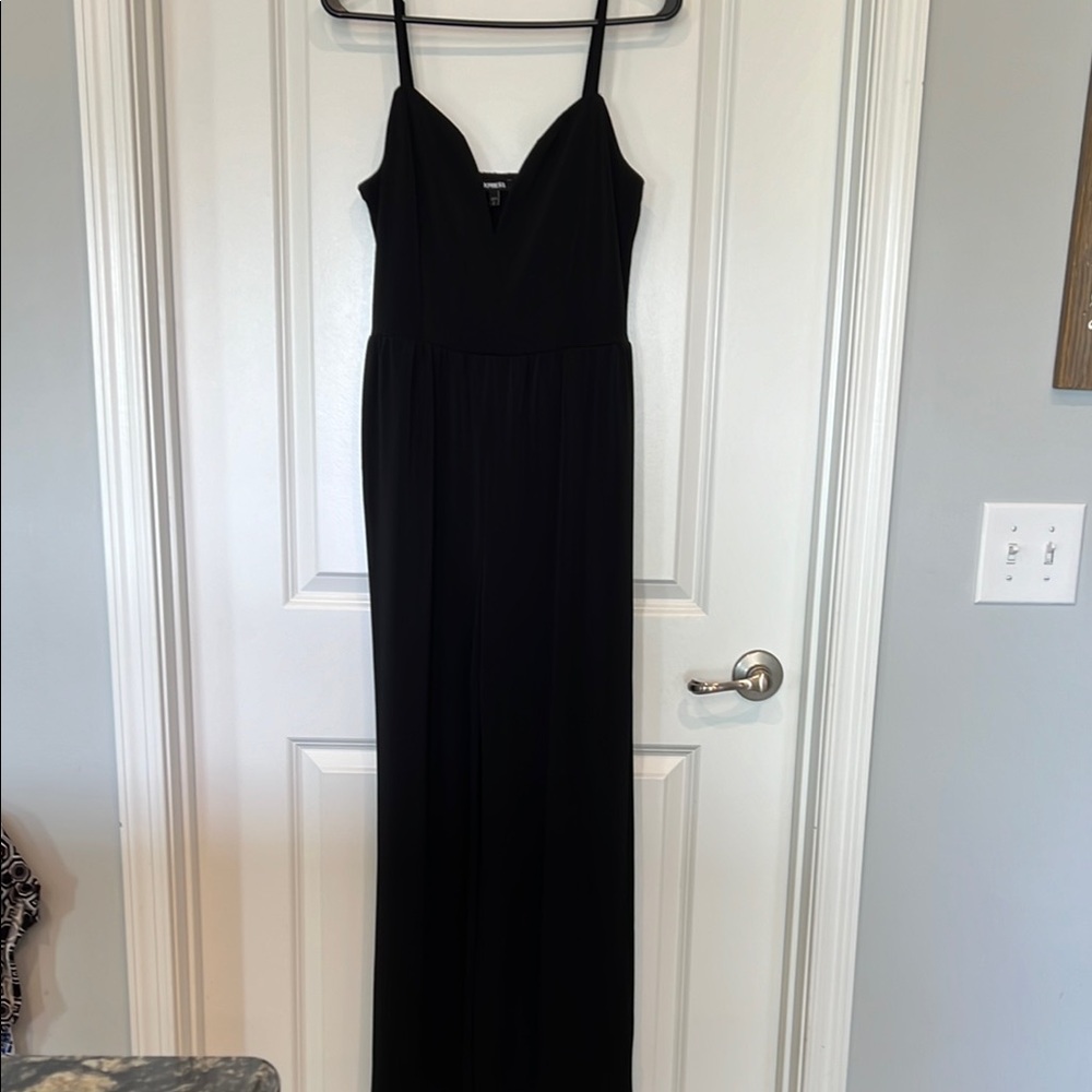 Express Black Sleeveless Maxi Jumpsuit